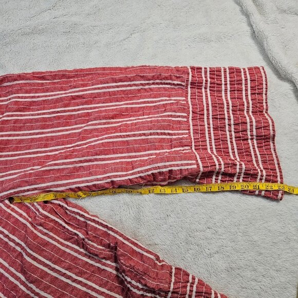 Anthropologie Ett:wa Red White Stripe Wide Leg Sleeveless Tied Jumper Women L - Picture 4 of 10